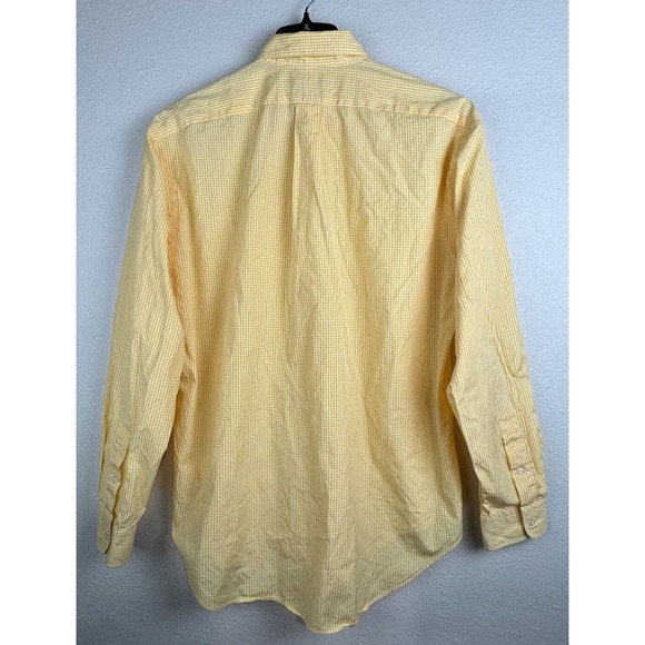 Ralph Lauren Men's Large Bertrand Yellow Check Long Sleeve Button Shirt Read - Picture 2 of 9